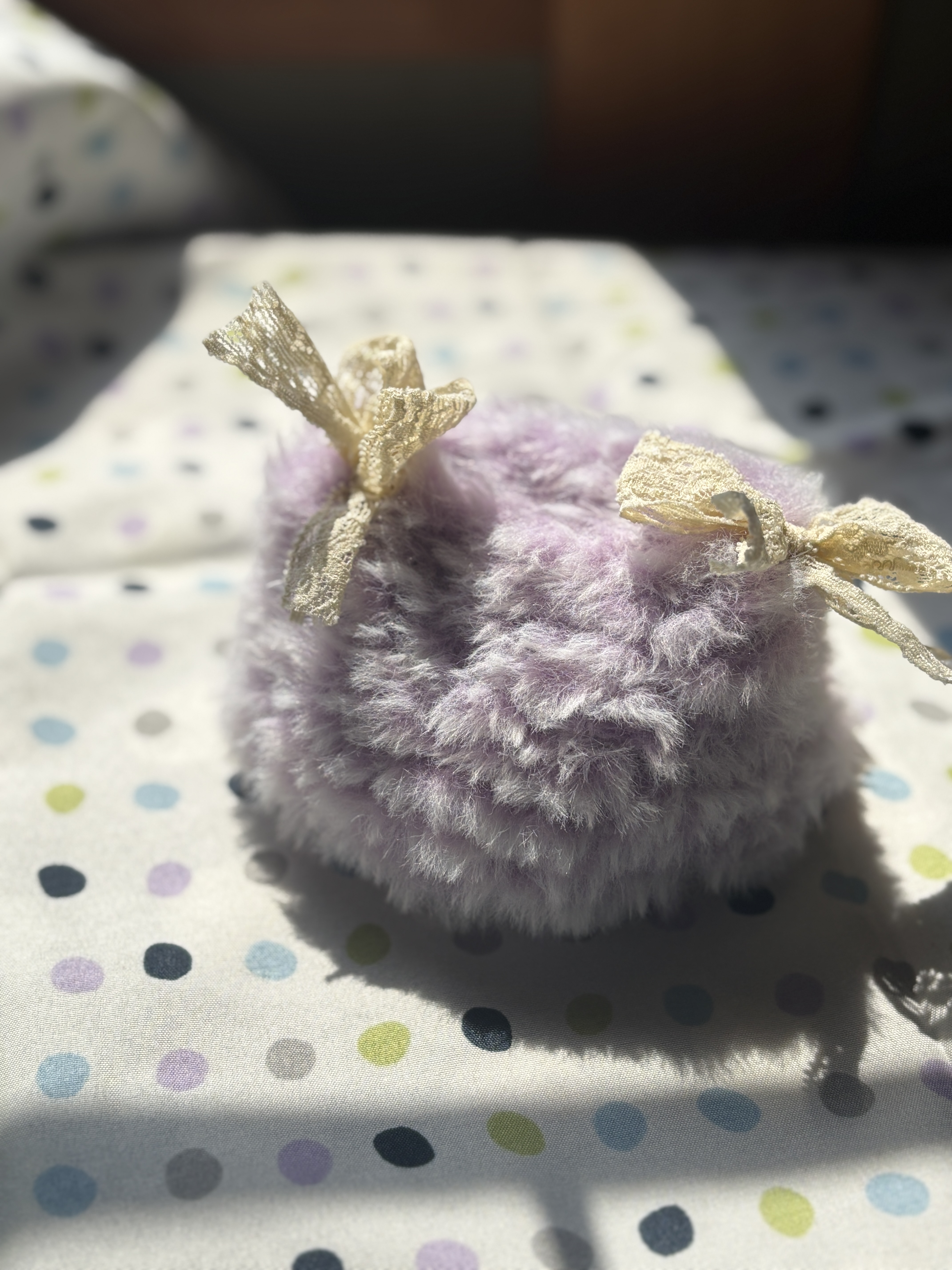 モヘアのふわふわニット帽